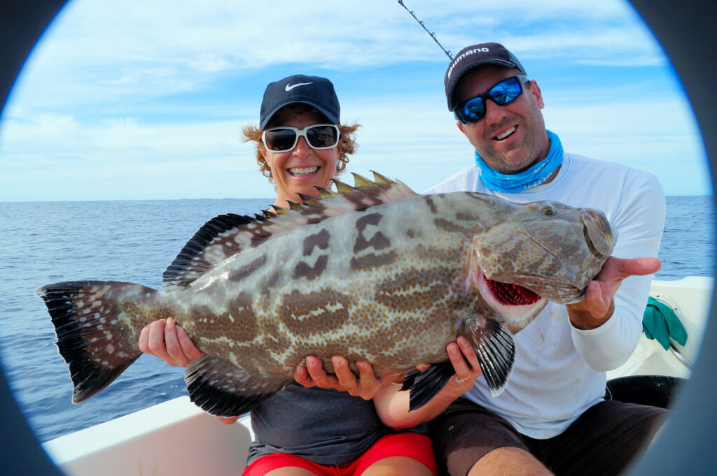 first time angler with a giant Black Grouper released