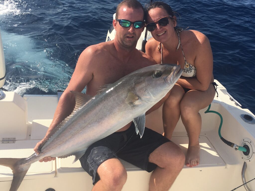 A nice Amberjack kept this couple working together to land it